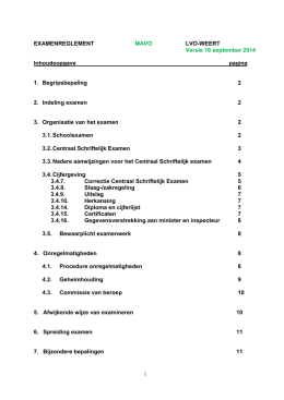 1 EXAMENREGLEMENT MAVO LVO-WEERT