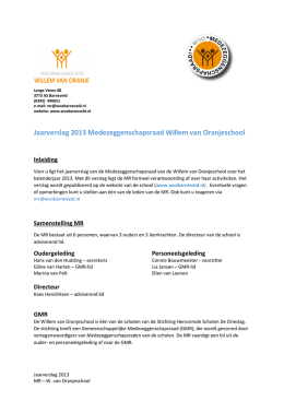 Jaarverslag 2013 - Willem van Oranjeschool Barneveld