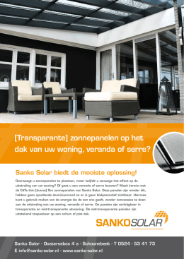[Transparante] zonnepanelen op het dak van uw