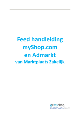 Feed handleiding myShop.com en Admarkt