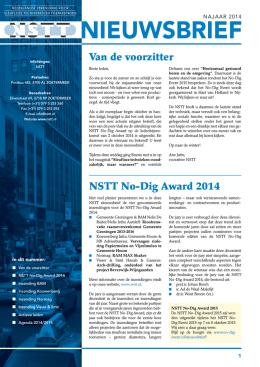 NSTT No-Dig Award 2014 Van de voorzitter