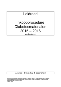 Leidraad inkoopprocedure diabetesmaterialen 2015