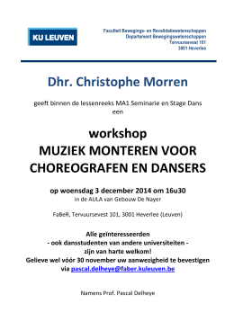 Dhr. Christophe Morren workshop MUZIEK MONTEREN