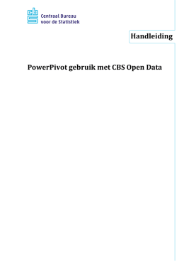 Handleiding PowerPivot gebruik met CBS Open Data