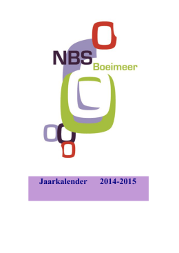 Kalender 2014-2015 - Nutsbasisschool Boeimeer