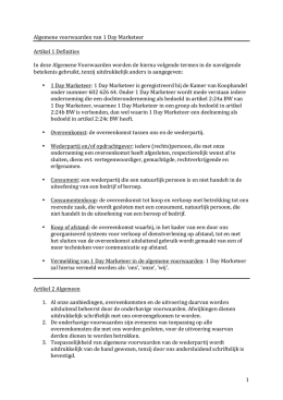 1 Algemene voorwaarden van 1 Day Marketeer Artikel 1 Definities
