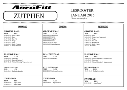 Lesrooster januari AeroFitt Zutphen