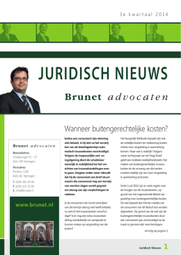 JURIDISCH NIEUWS - Brunet Advocaten Nijmegen