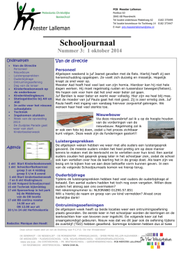 Schooljournaal 3, 1 oktober 2014