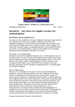 KonwéCity - Congres Geluid, Trillingen en Luchtkwaliteit in Nederland