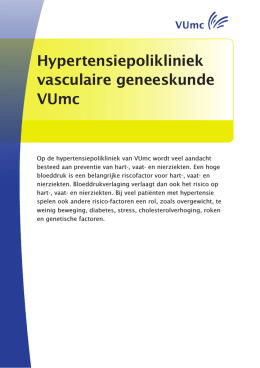 3. Hypertensiepolikliniek vasculaire geneeskunde VUmc 18 juli 2014