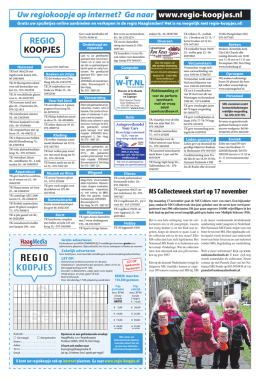 Uw regiokoopje op internet? Ga naar www.regio