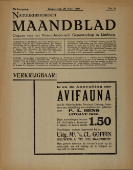 maandblad - Natuurhistorisch Genootschap in Limburg