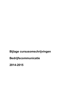 (Bedrijfscommunicatie) - cursusbeschrijvingen 2014-2015