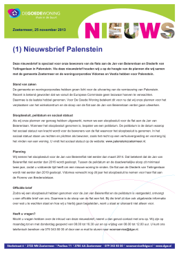 (1) Nieuwsbrief Palenstein JvB en DvT november 2013