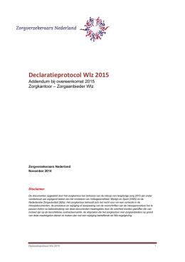 Declaratieprotocol Wlz 2015