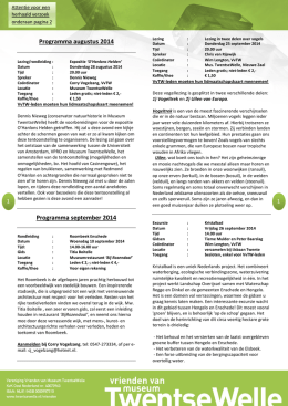 lezingen en excursies najaar 2014