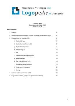 1 Jaarplan 2014 Commissie vakinhoud NVLF Versie