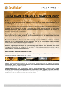 Vacature NedMobiel jr. adviseur tunnelveiligheid