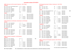Lesrooster seizoen 2014/2015