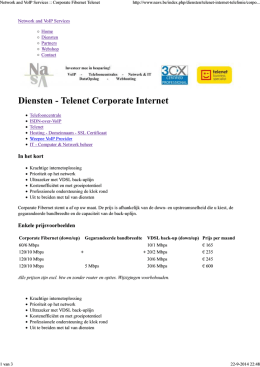Network and VoIP Services :: Corporate Fibernet Telenet