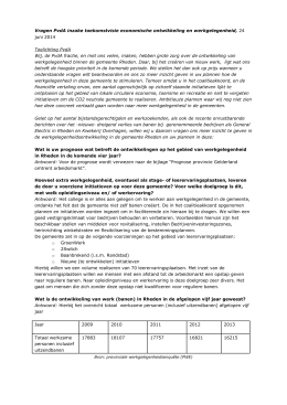 Vragen PvdA inzake toekomstvisie economische ontwikkeling en