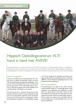 Hippisch Opleidingscentrum VLTI hand in hand met AVEVE!