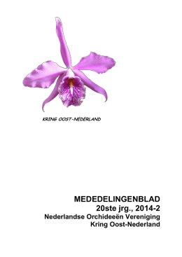 Mededelingenblad 2014-2 - Orchideeën vereniging Oost Nederland