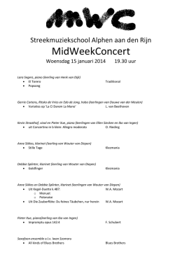 MidWeekConcert - Muziekschool Alphen aan den Rijn