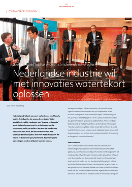 Nederlandse industrie wil met innovaties watertekort oplossen