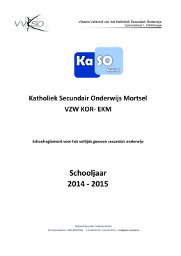 Schooljaar 2014 - 2015 - KaSO