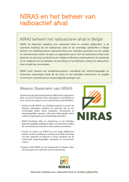 NIRAS en het beheer van radioactief afval