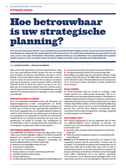 Hoe betrouwbaar is uw strategische planning?