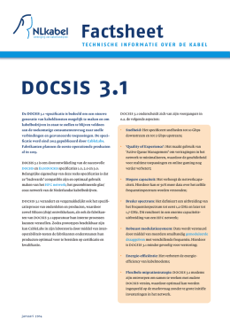 Factsheet Docsis 3.1