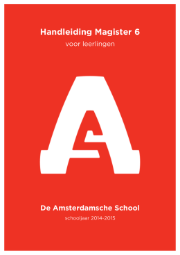 Handleiding Magister 6 - De Amsterdamsche School