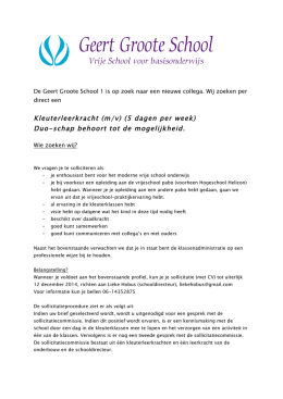 Kleuterleerkracht (m/v) (5 dagen per week) Duo