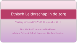 M. Akemann - van Werkhoven: Ethisch leiderschap in de zorg
