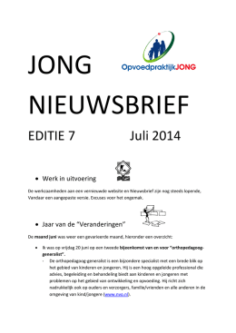 EDITIE 7 Juli 2014 - Opvoedpraktijk JONG