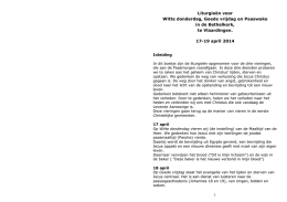 Liturgie&euml;n voor Witte donderdag, Goede vrijdag en Paaswake in de