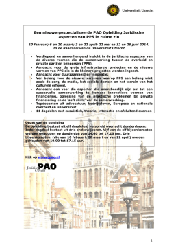 Brochure PPS 2014 - Universiteit Utrecht