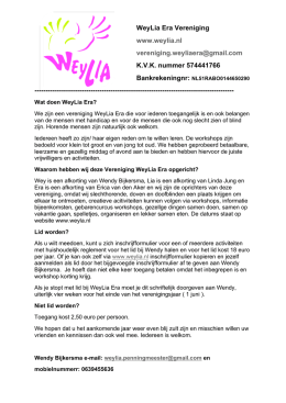 WeyLia Era Vereniging www.weylia.nl vereniging
