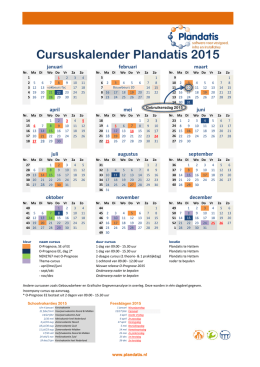 Cursuskalender Plandatis 2015
