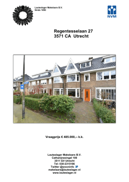 Regentesselaan 27 3571 CA Utrecht