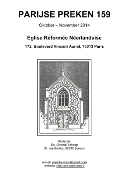 Parijse preken nr 159 - Eglise Réformée Néerlandaise