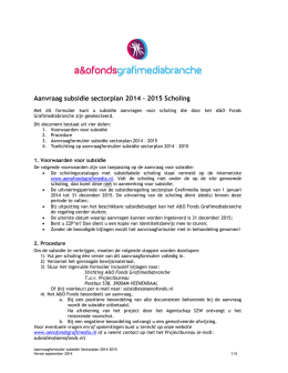 Aanvraagformulier sectorplan grafimediabranche Scholing 2014-2015