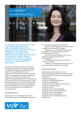 URC brochure 2015 - Vrije Universiteit Amsterdam