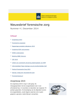 Nieuwsbrief forensische zorg, nr. 4, december 2014