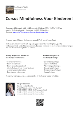 Poster Cursus Mindfulness voor kinderen (Pdf)