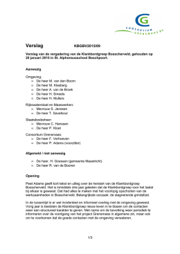 Verslag Bosscherveld - Consortium Grensmaas
