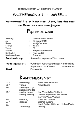 Clubblad - vv Valthermond